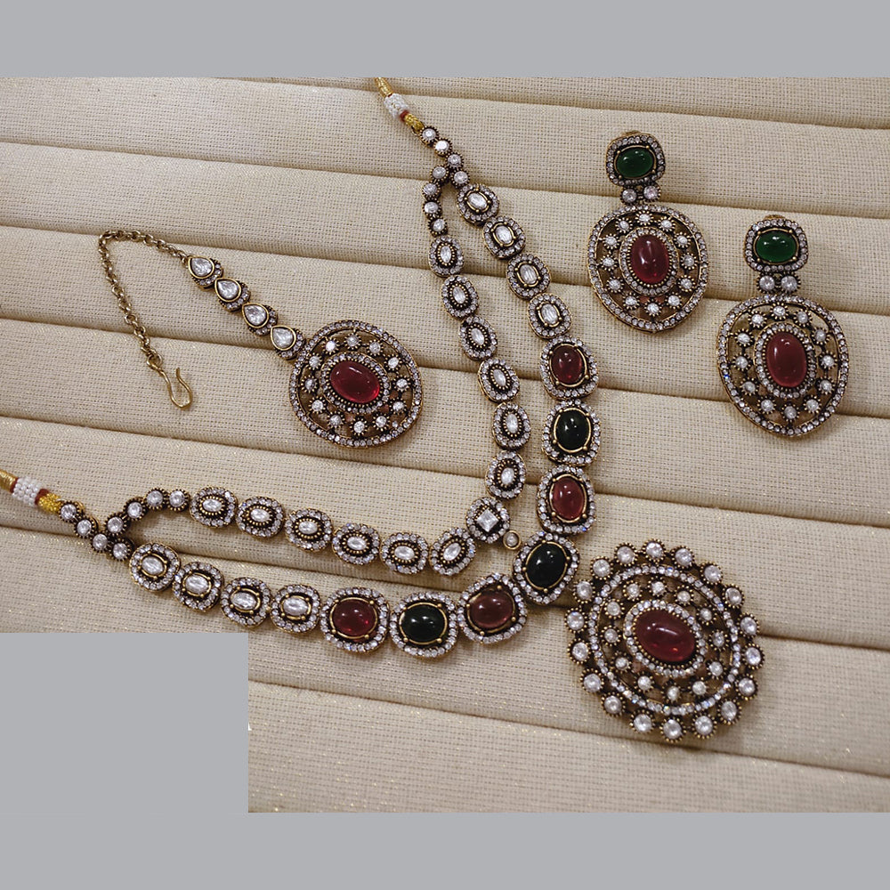 Lucentarts Jewellery Festive Pota And Austrian Beads Pearl Necklace Set