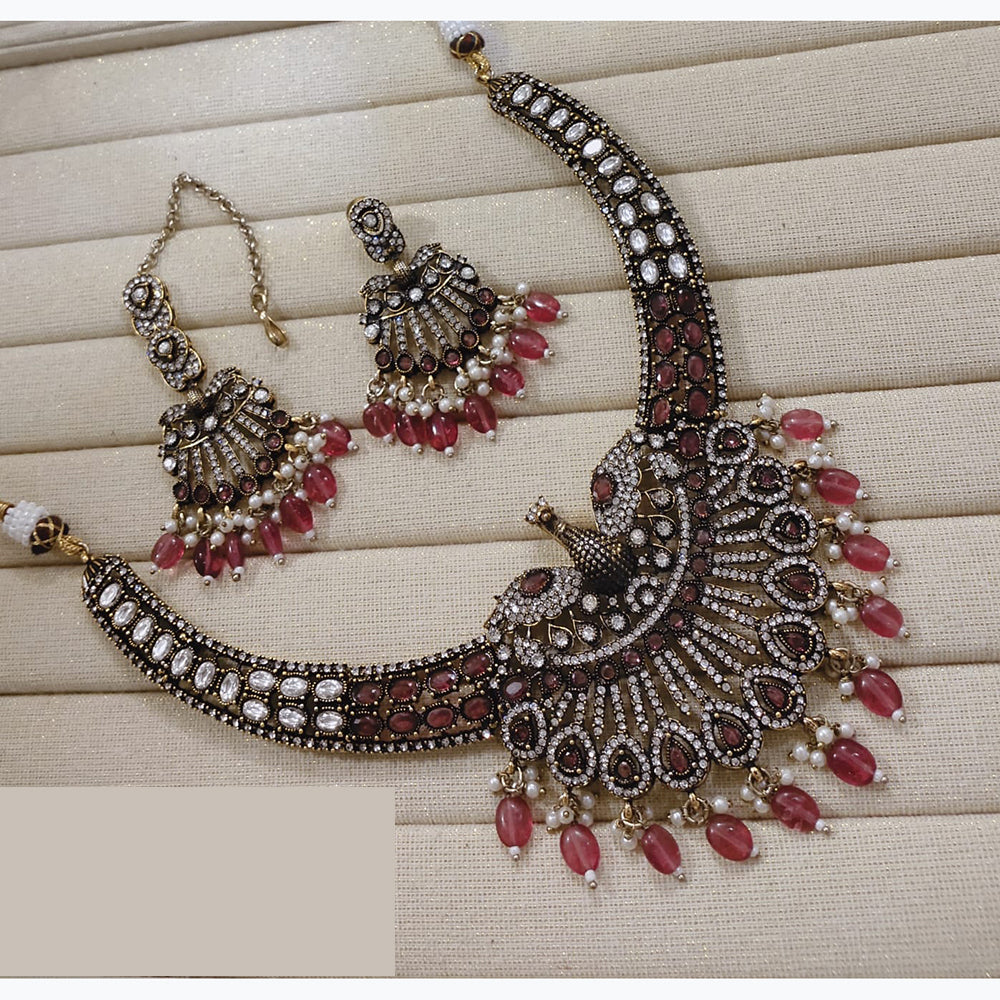 Lucentarts Jewellery Festive Pota And Austrian Beads Pearl Necklace Set