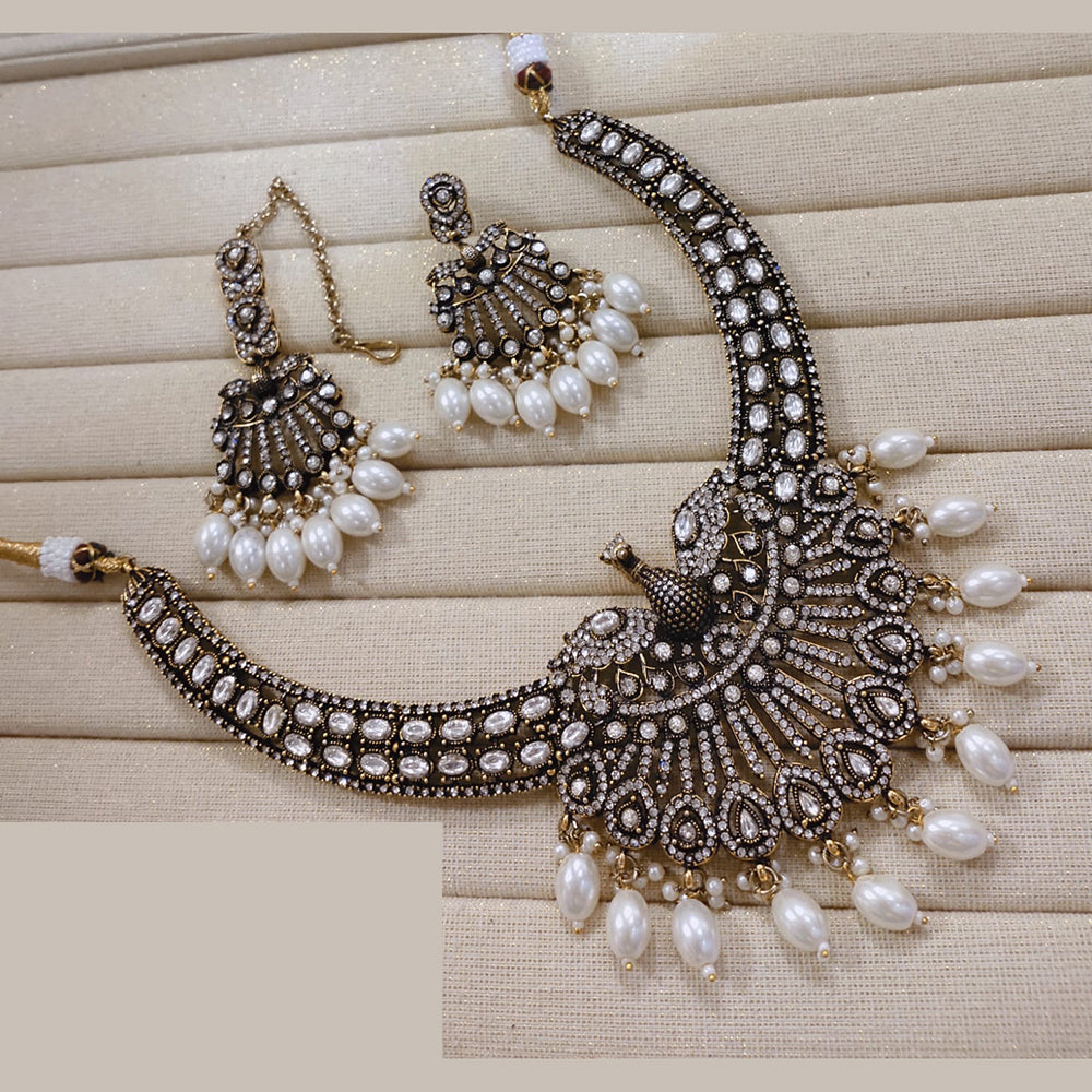 Lucentarts Jewellery Festive Pota And Austrian Beads Pearl Necklace Set