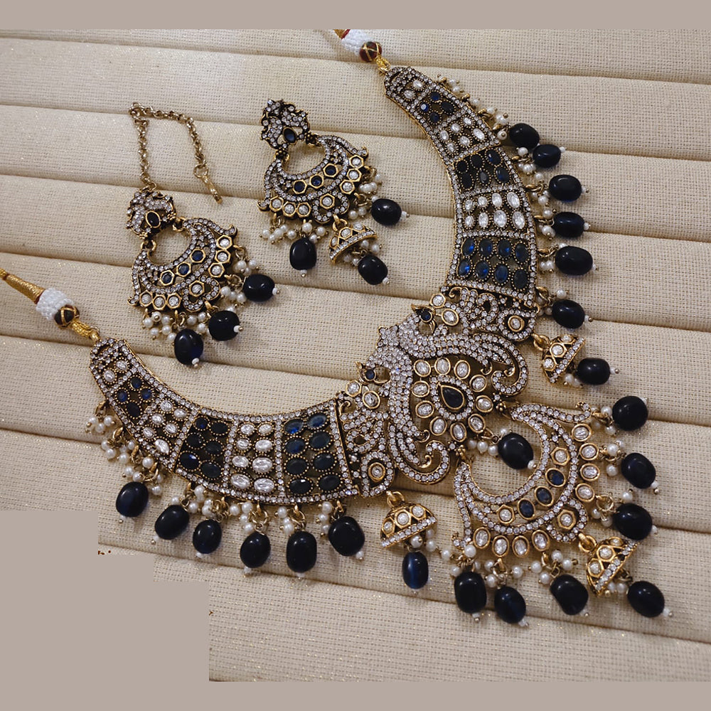 Lucentarts Jewellery Festive Pota And Austrian Beads Pearl Necklace Set