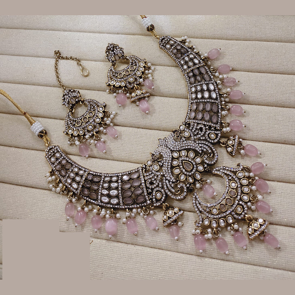 Lucentarts Jewellery Festive Pota And Austrian Beads Pearl Necklace Set