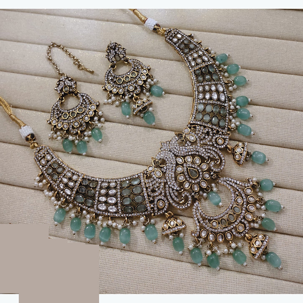 Lucentarts Jewellery Festive Pota And Austrian Beads Pearl Necklace Set