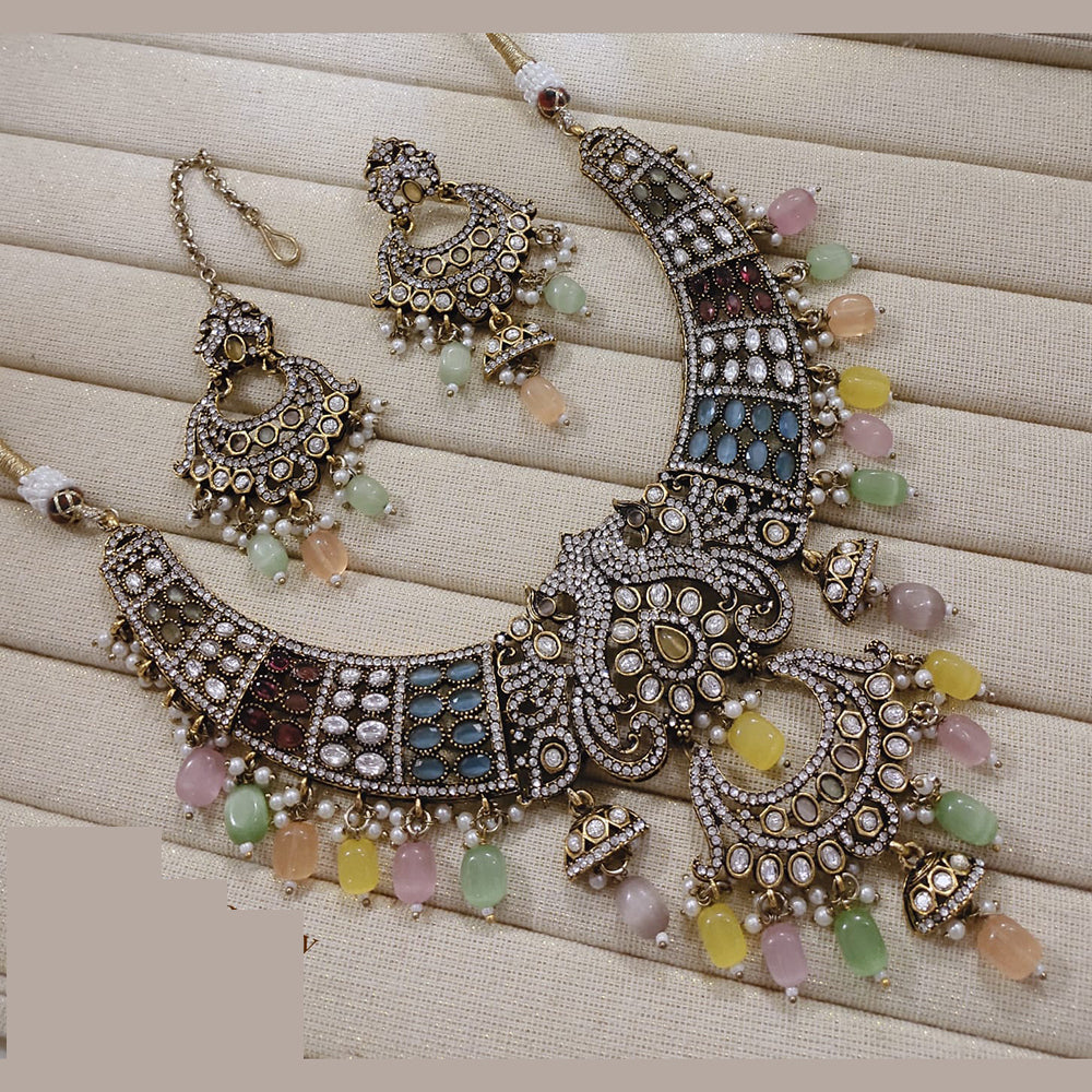 Lucentarts Jewellery Festive Pota And Austrian Beads Pearl Necklace Set