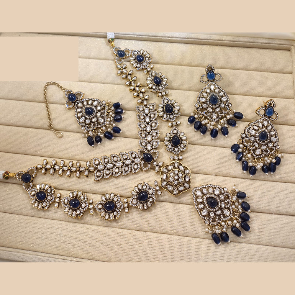 Lucentarts Jewellery Festive Pota And Austrian Beads Pearl Necklace Set