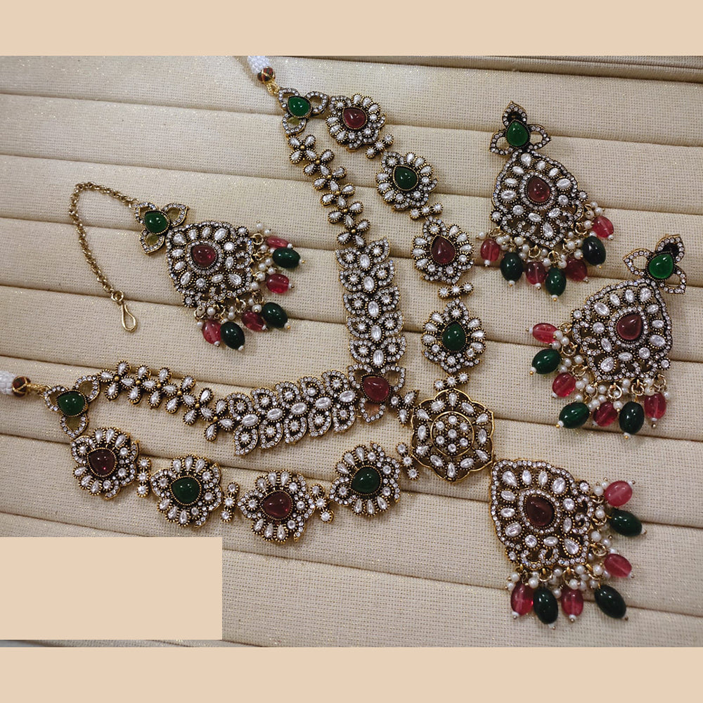 Lucentarts Jewellery Festive Pota And Austrian Beads Pearl Necklace Set