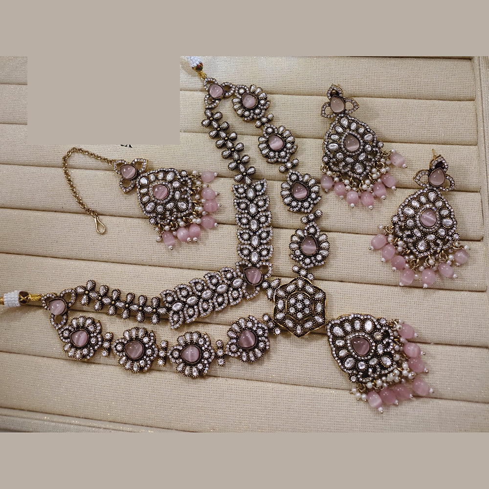 Lucentarts Jewellery Festive Pota And Austrian Beads Pearl Necklace Set