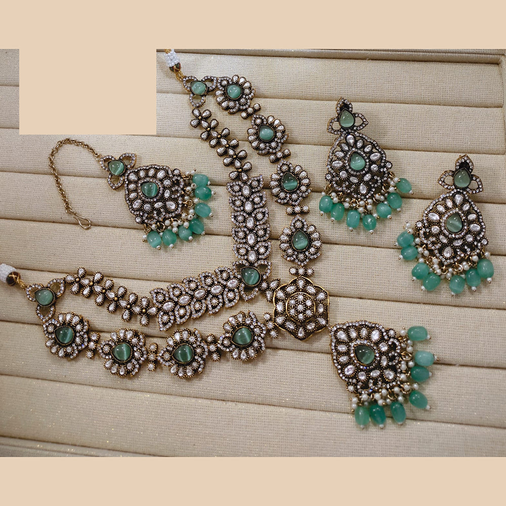 Lucentarts Jewellery Festive Pota And Austrian Beads Pearl Necklace Set