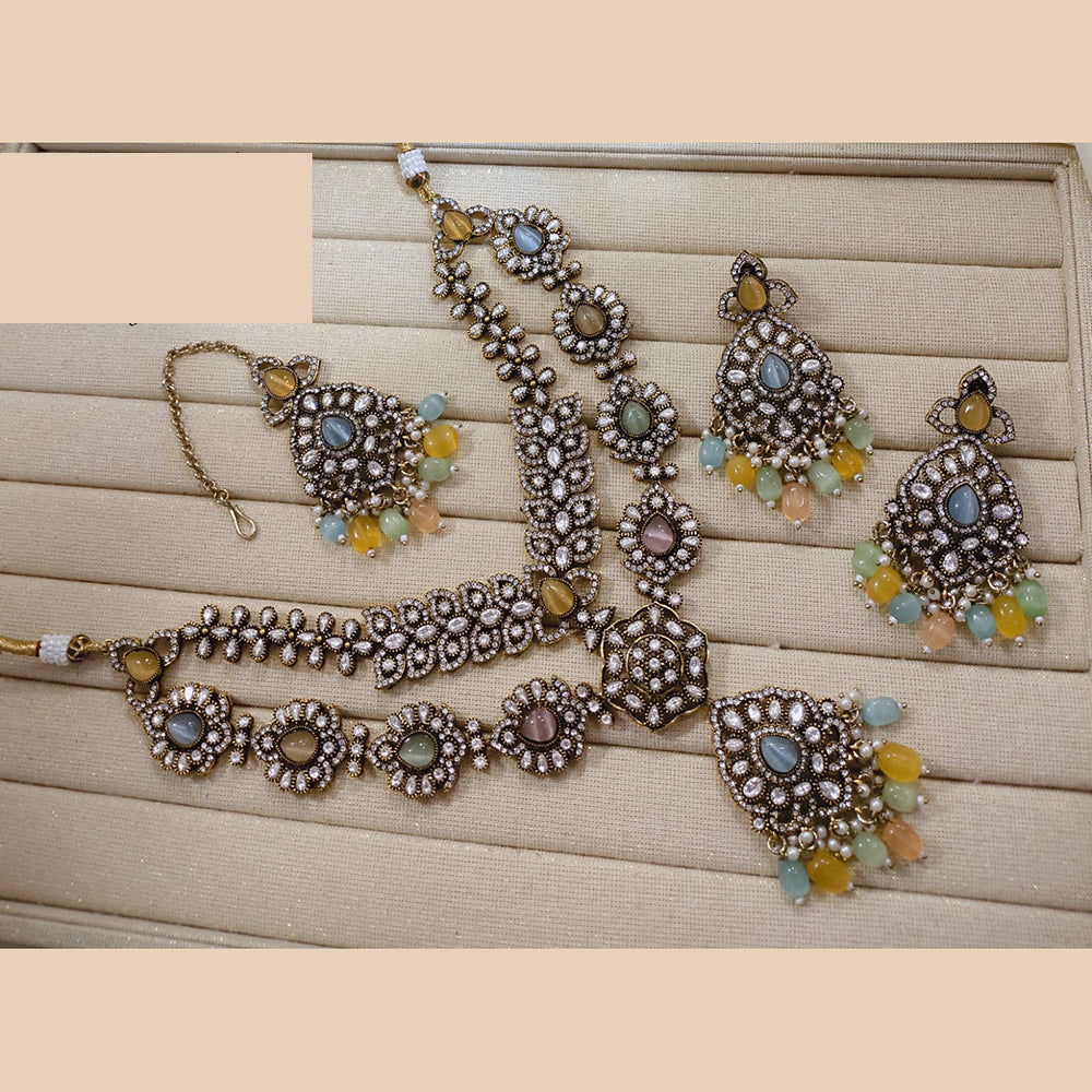 Lucentarts Jewellery Festive Pota And Austrian Beads Pearl Necklace Set