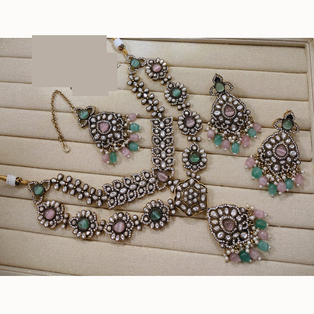 Lucentarts Jewellery Festive Pota And Austrian Beads Pearl Necklace Set