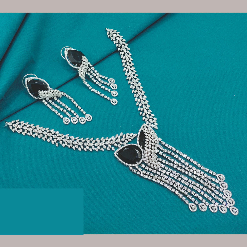 Lucentarts Jewellery Designer American Diamond Necklace Set