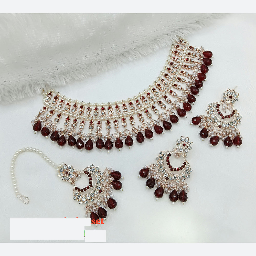 Lucentarts Jewellery Premium Fashion Necklace Beads And Austrain Stone Jewelery Set