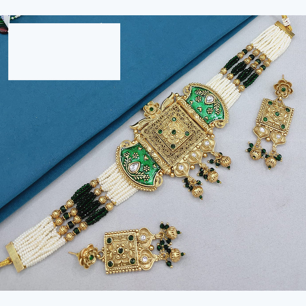 Lucentarts Jewellery Elegant Pota And Pearl Choker Traditional Meets Trendy Jewelry Set