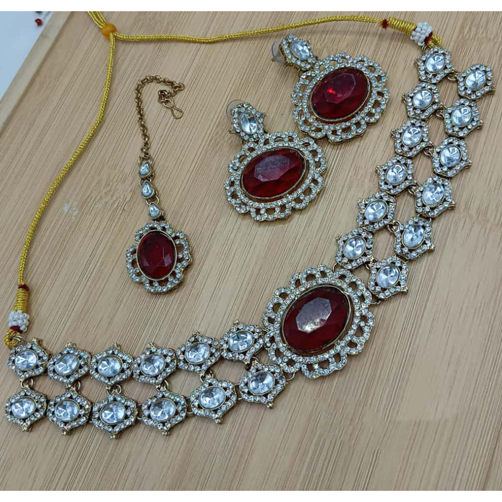 Lucentarts Jewellery Fancy Crystal And Austrian Stone Choker Necklace Set