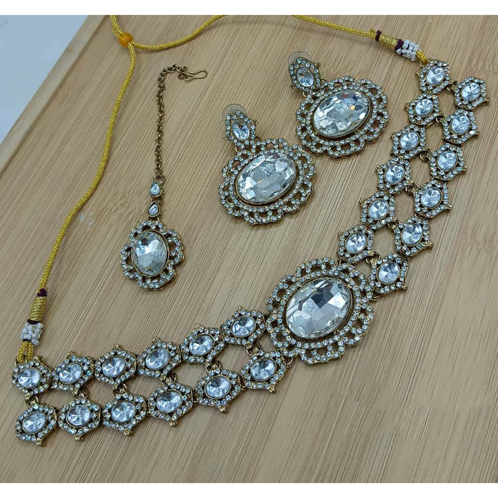 Lucentarts Jewellery Fancy Crystal And Austrian Stone Choker Necklace Set