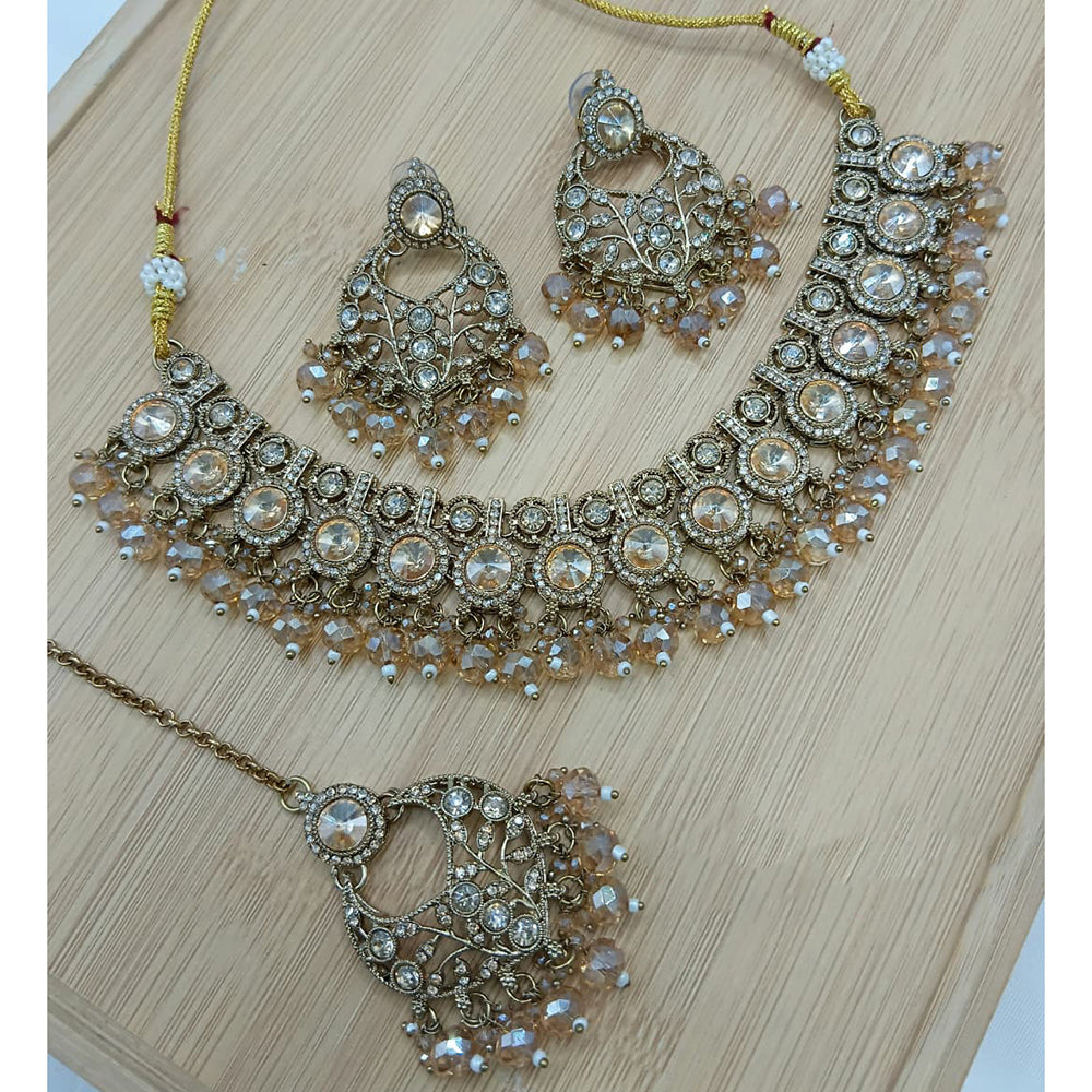 Lucentarts Jewellery Fancy Crystal And Austrian Stone Pearl Necklace Set