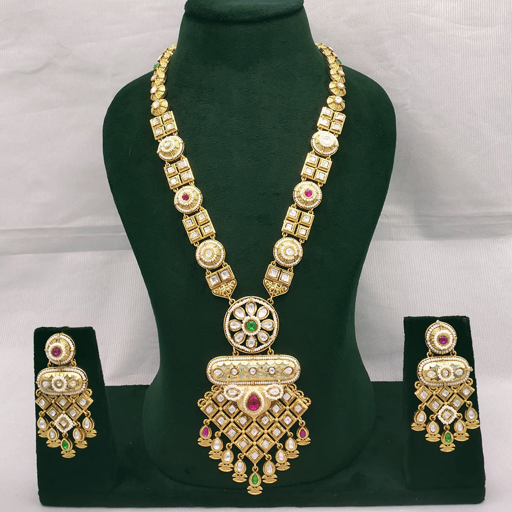 Lucentarts Jewellery Kundan Stone And Pearl Long Necklace Set