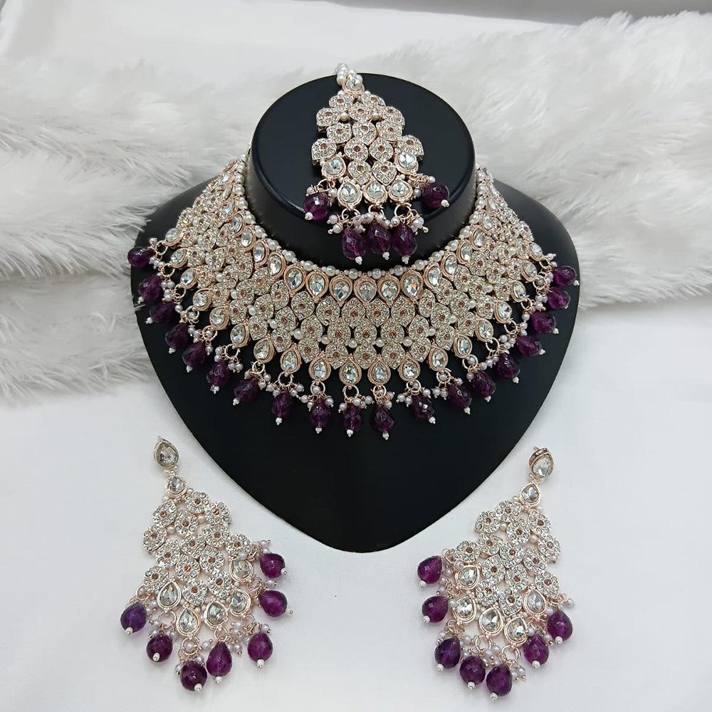 Lucentarts Jewellery Heritage Style Pota Austrian Stone Beaded Choker Necklace Set