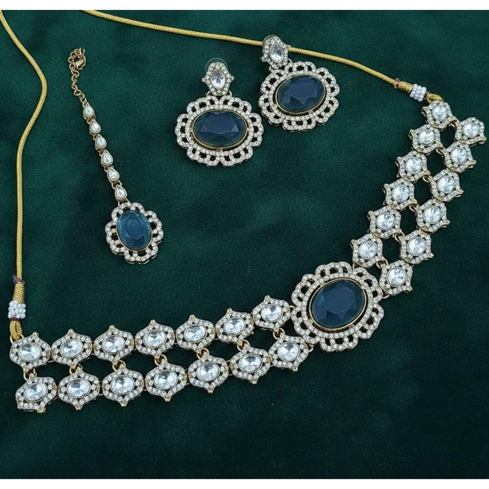 Lucentarts Jewellery Graceful Pota Stone And Austrian Stone Choker Necklace Set