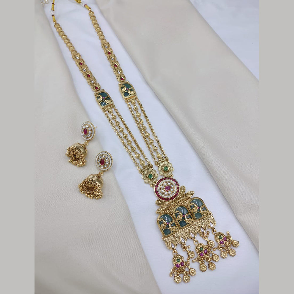 Lucentarts Jewellery Elegant Pota Stone And Pearl Long Necklace Set