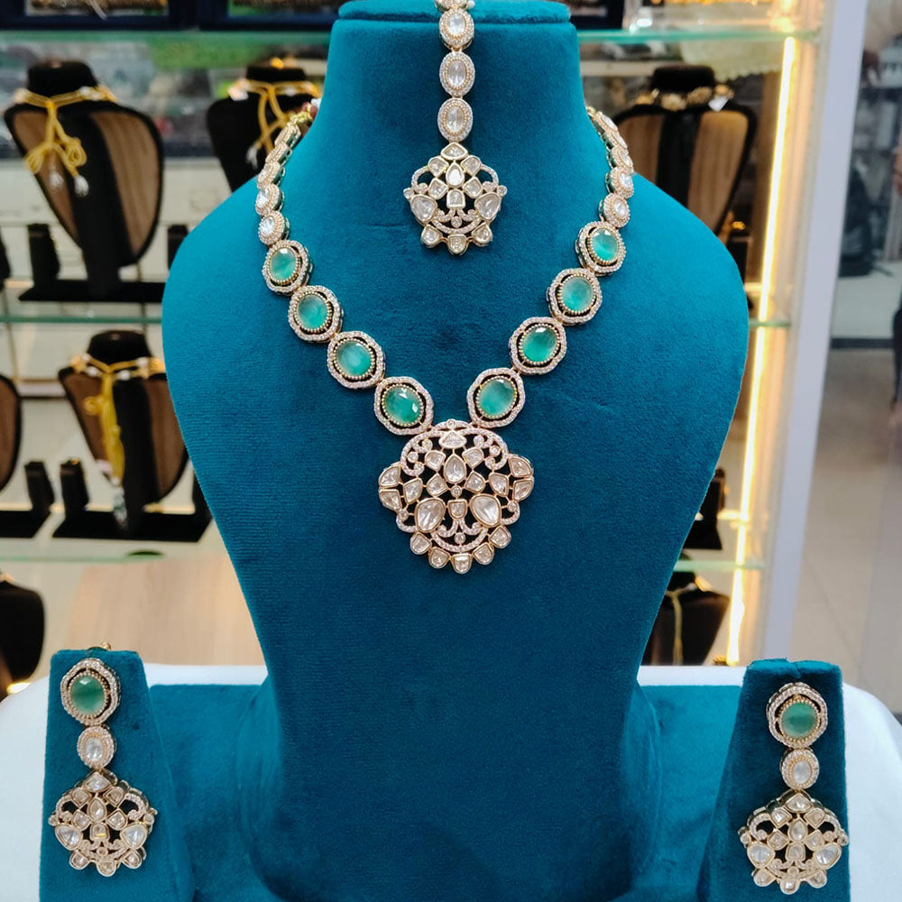Lucentarts Jewellery Royal Polki Kundan Stone Necklace Set