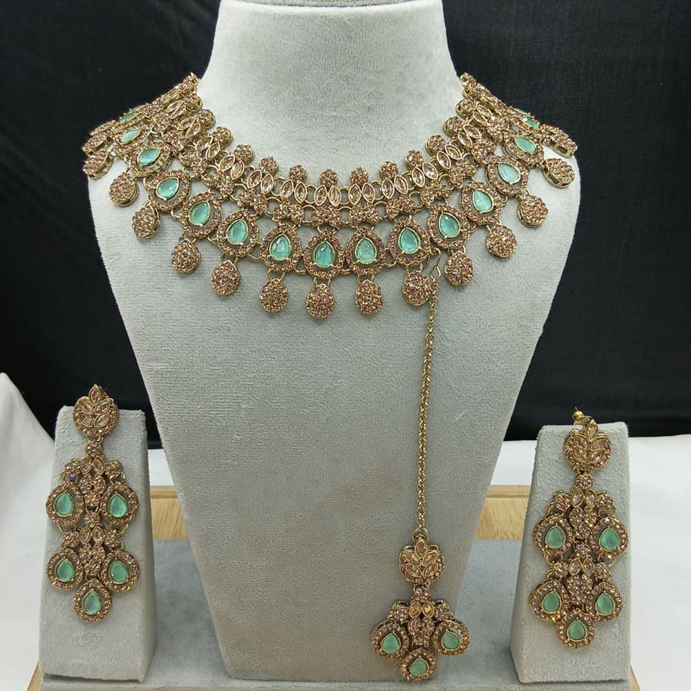 Lucentarts Jewellery Designer Crystal Stone Choker Necklace Set