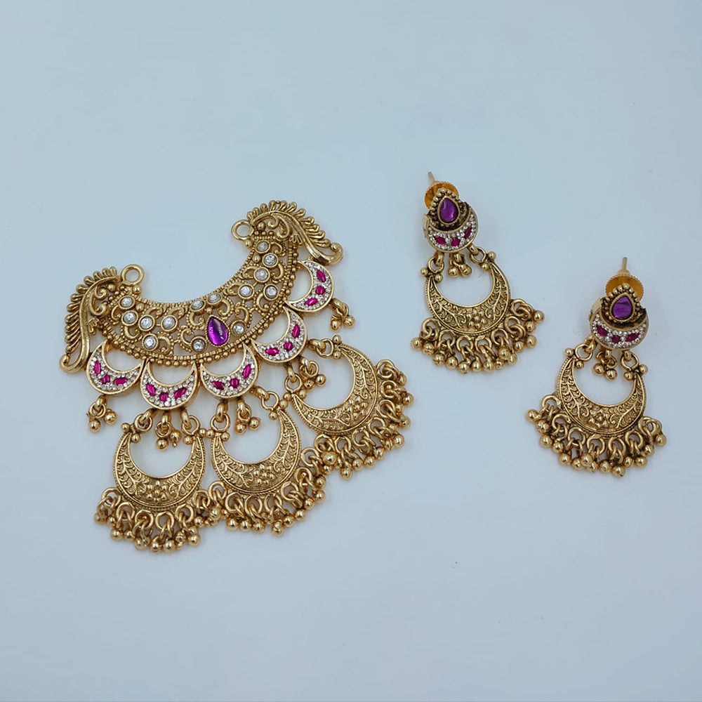 Lucentarts Jewellery Royal Pota Stone And Pearl Pendant Set
