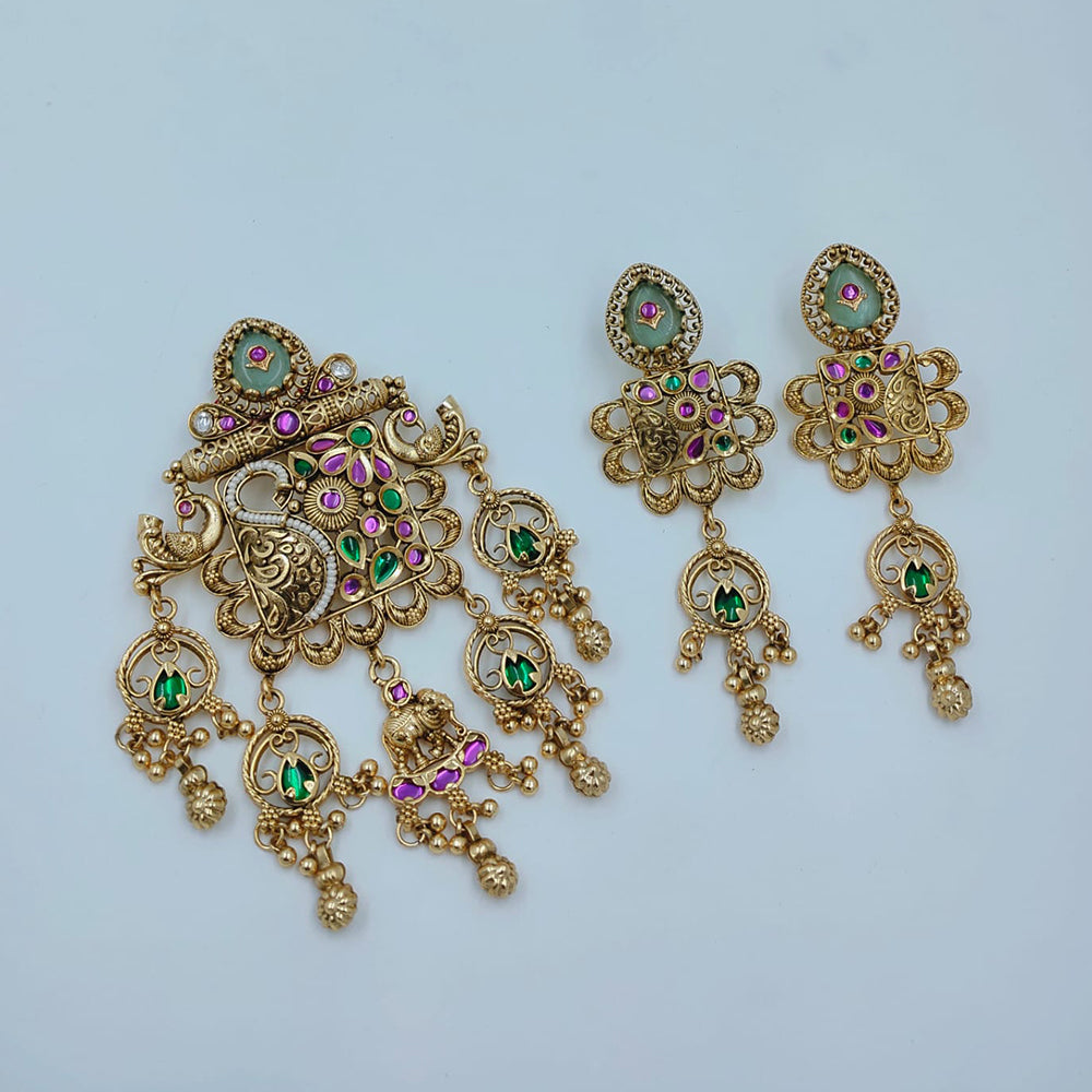 Lucentarts Jewellery Gorgeous Pota Stone And Pearl Pendant Set