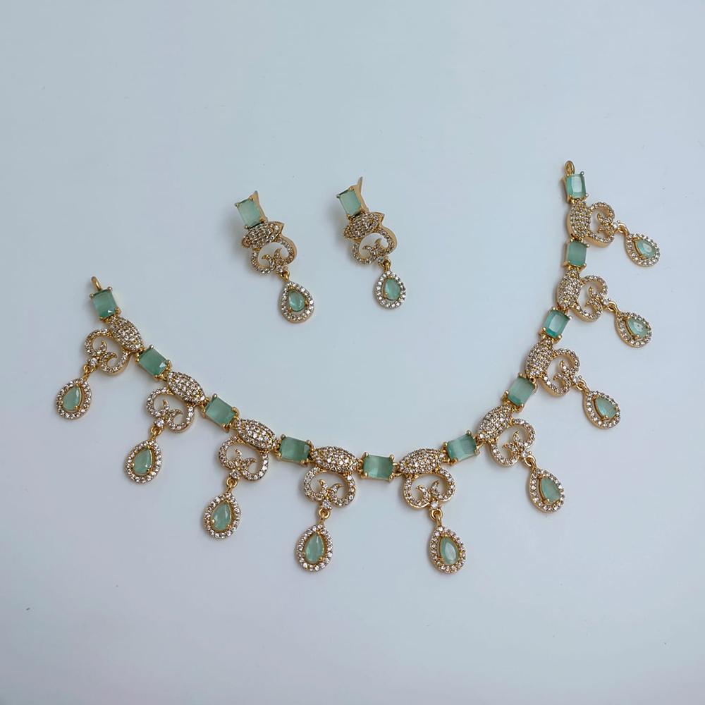 Lucentarts Jewellery Sparkling American Diamond Necklace Set for Women