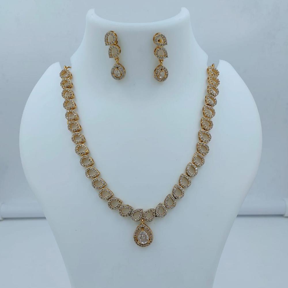Lucentarts Jewellery Sparkling American Diamond Necklace Set for Women