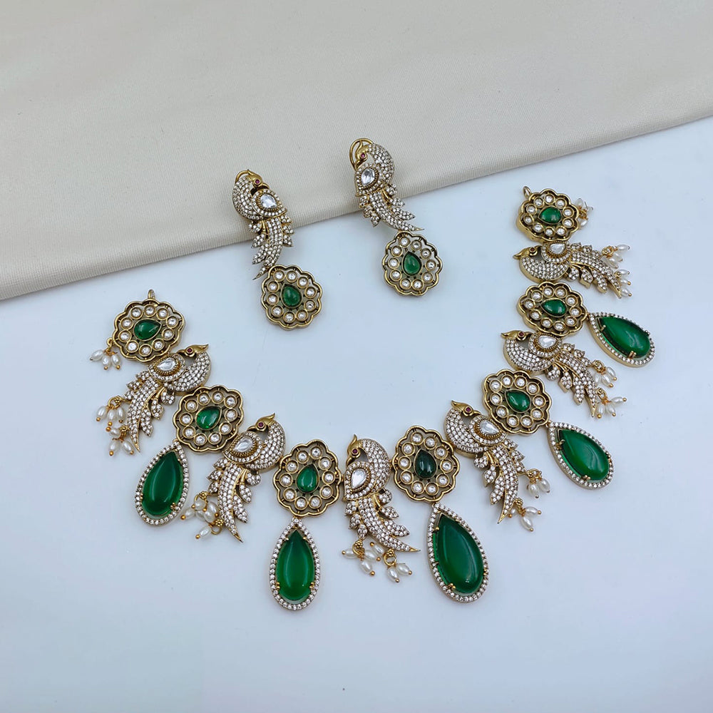 Lucentarts Jewellery Premium Pota Stone And Pearl Necklace Set