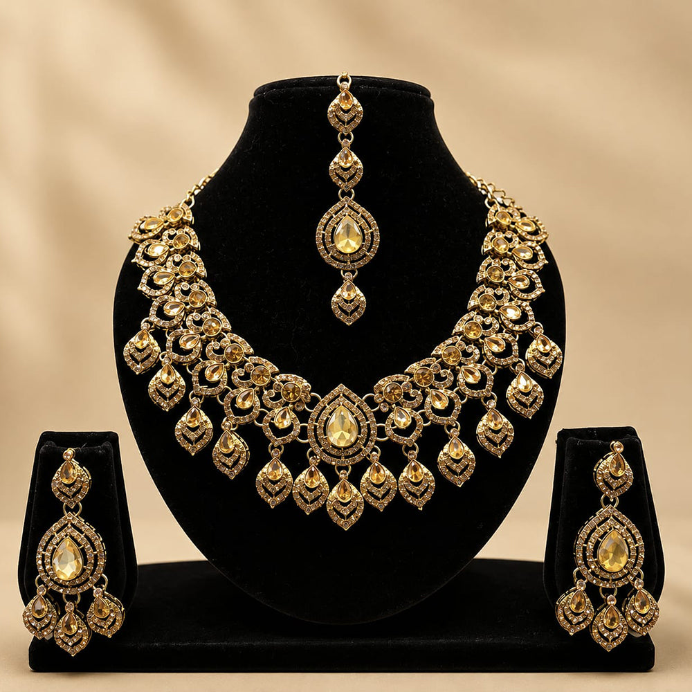 Lucentarts Jewellery Designer Austrian And Crystal Stone Necklace Set
