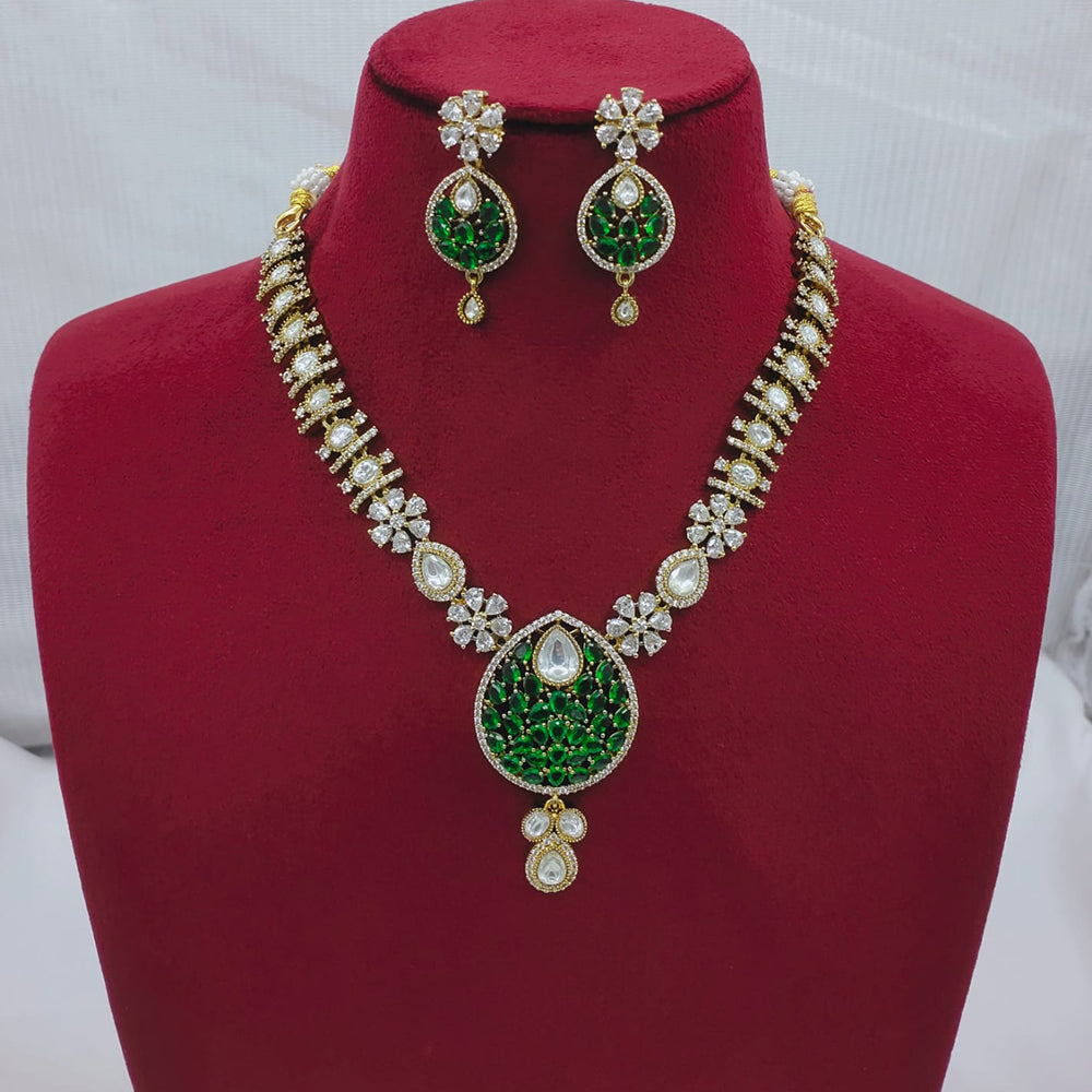 Lucentarts Jewellery Sparkling American Diamond Necklace Set for Women