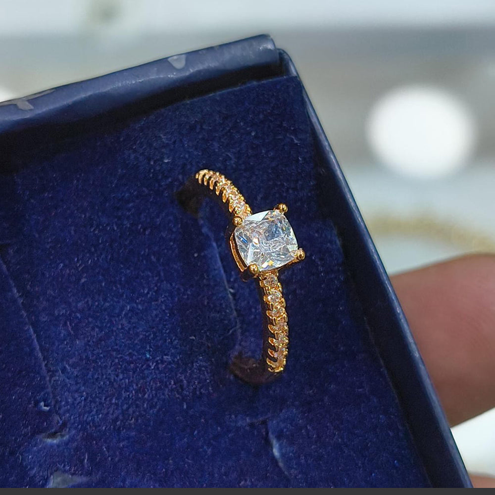 Lucentarts Jewellery Gold Plated Austrian Stone Ring