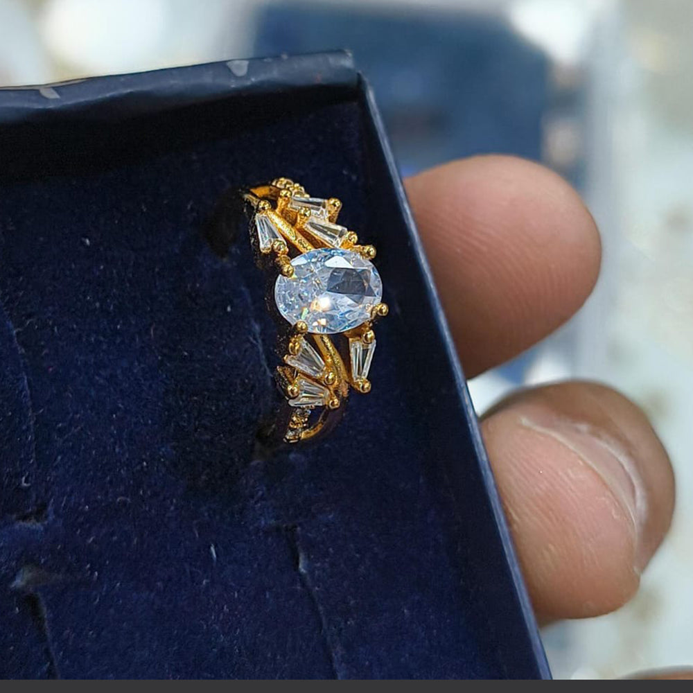 Lucentarts Jewellery Gold Plated Austrian Stone Ring