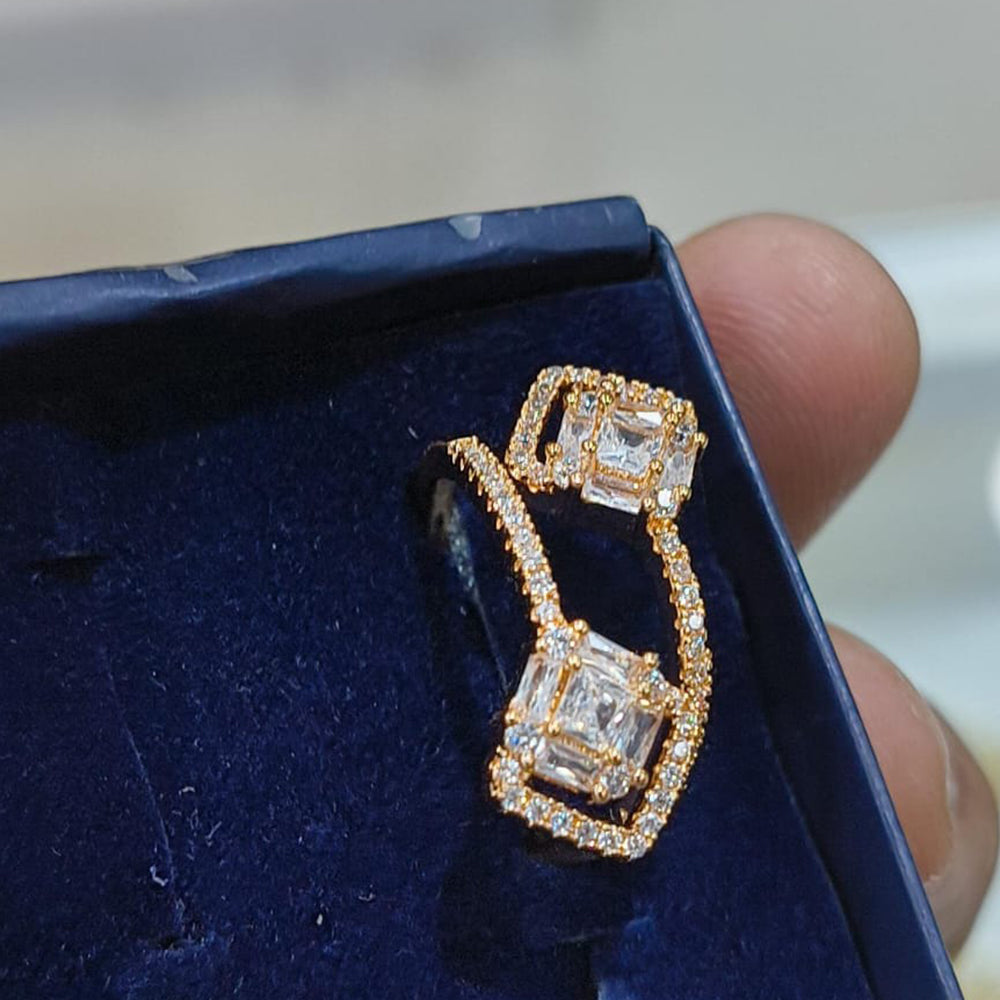 Lucentarts Jewellery Gold Plated Austrian Stone Ring