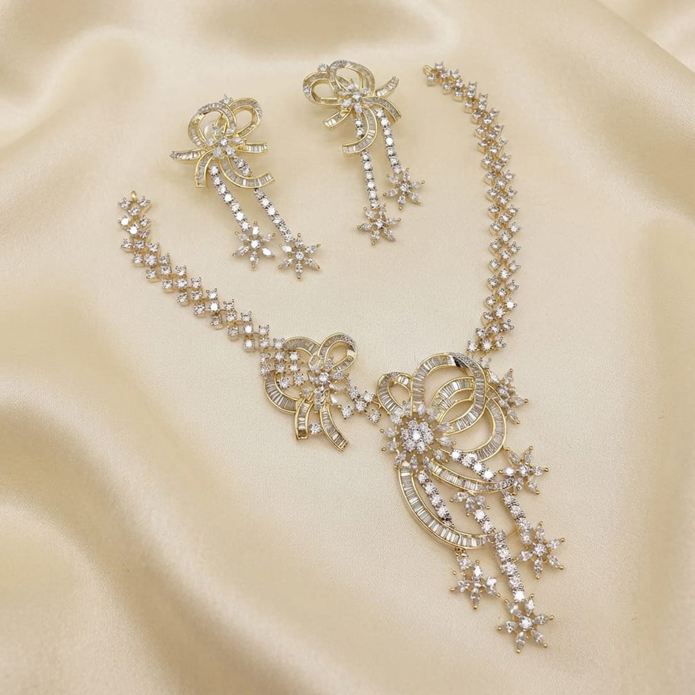 Lucentarts Jewellery Designer American Daimond Necklace Set for Women