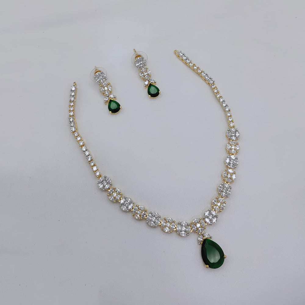 Lucentarts Jewellery Designer American Daimond Necklace Set for Women
