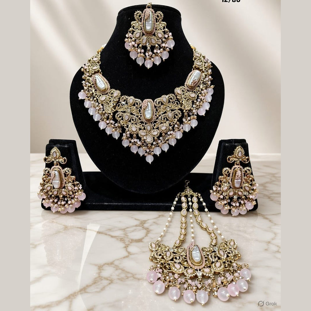 Lucentarts Jewellery Premium Austrain Stone And Beads Necklace Set for Women