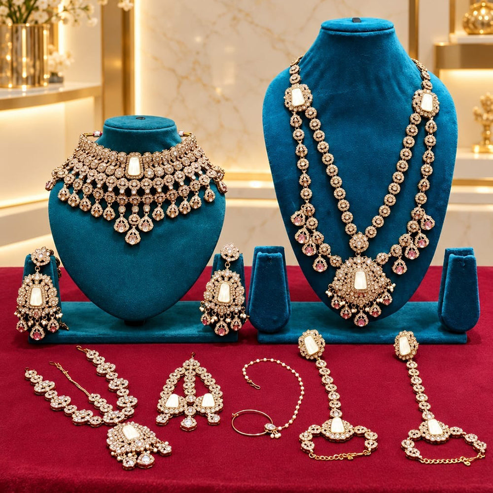 Lucentarts Jewellery Austrian Stone And Beads Bridal Jewellery Set