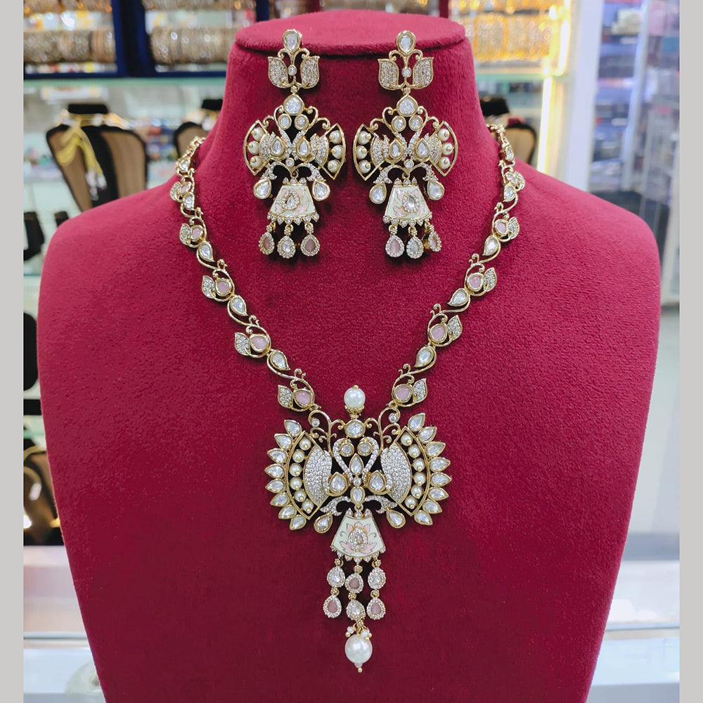 Lucentarts Jewellery Graceful Polki Kundan Stone Necklace Set
