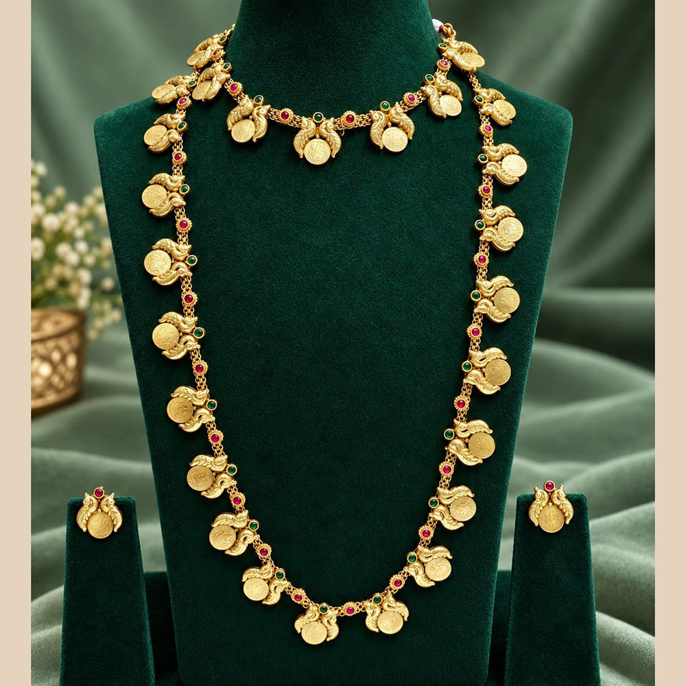 Lucentarts Jewellery Elegant Pota Stone Double Necklace Set