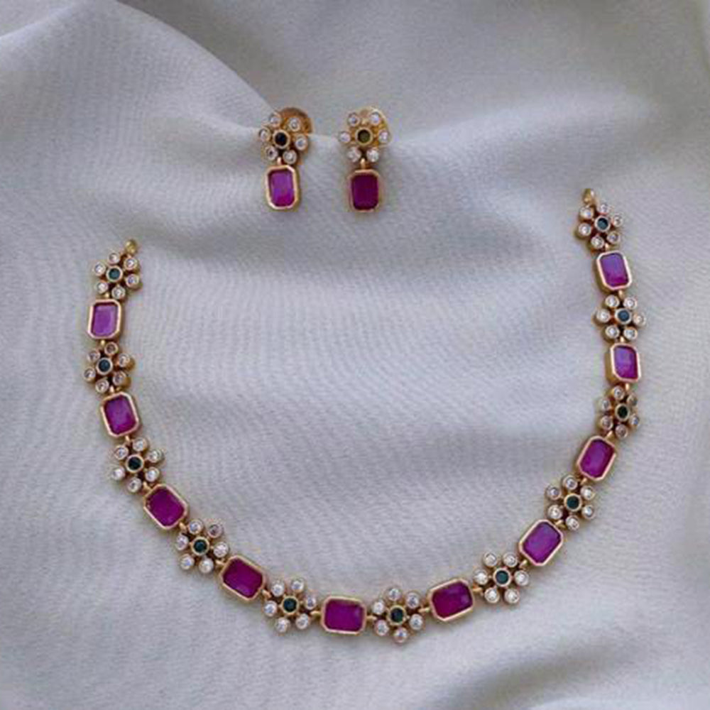 Sai Fashion Gold Plated Austrian Stone Necklace Set