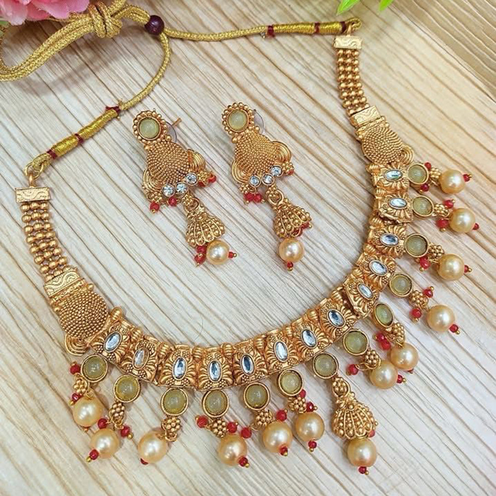 Sai Fashion Ethnic Kundan & Beads Necklace Set