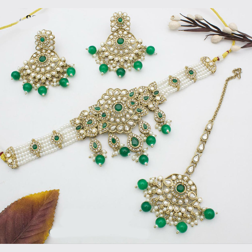 Sai Fashion Gold Plated Kundan Choker Necklace Set