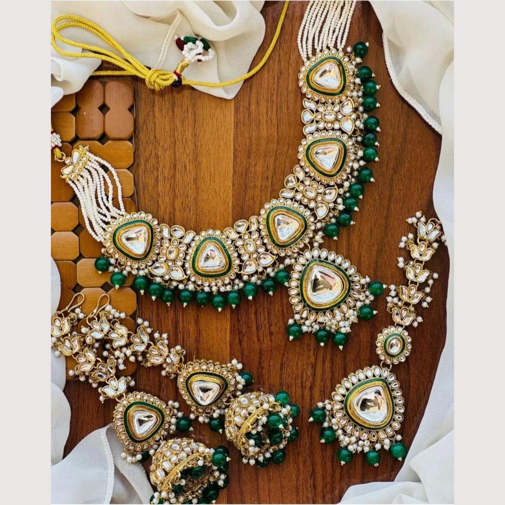 Sai Fashion Designer Kundan Stone And Beads Necklace Set