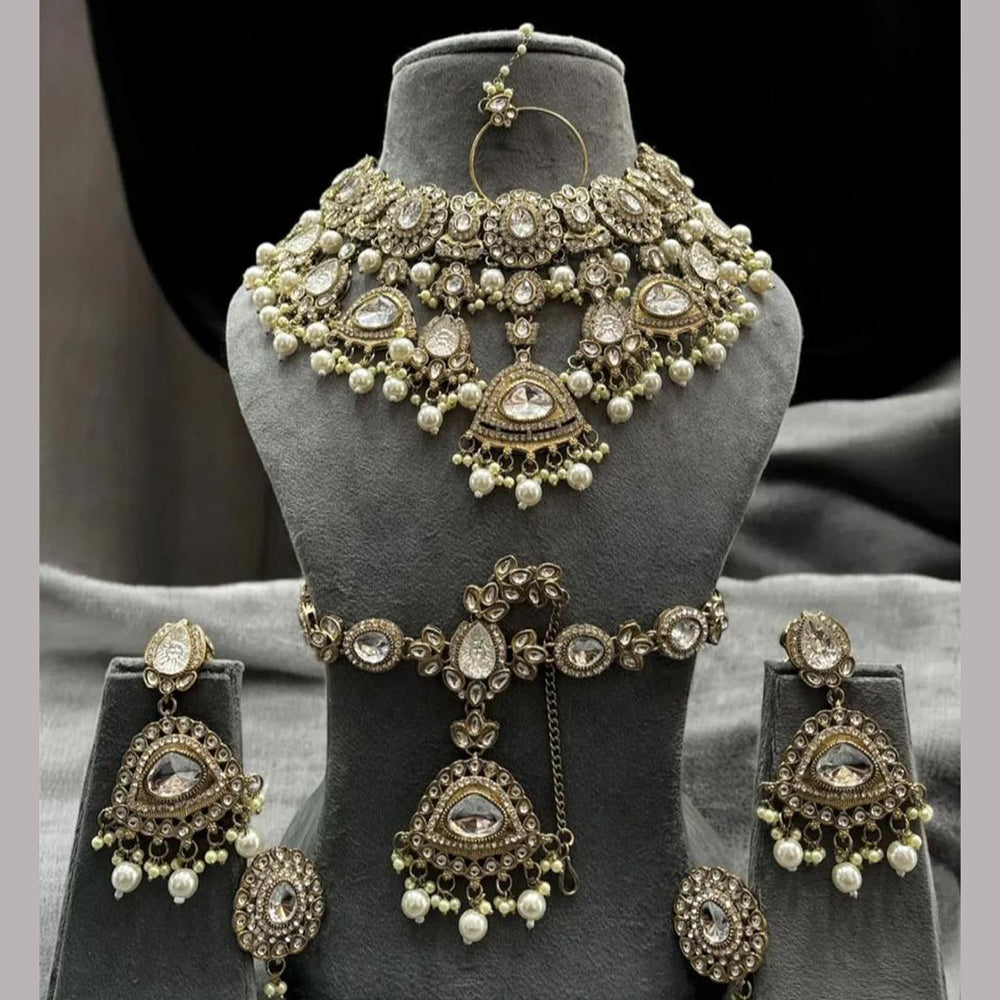 Sai Fashion Designer Kundan And Beads Semi-Bridal Necklace Set