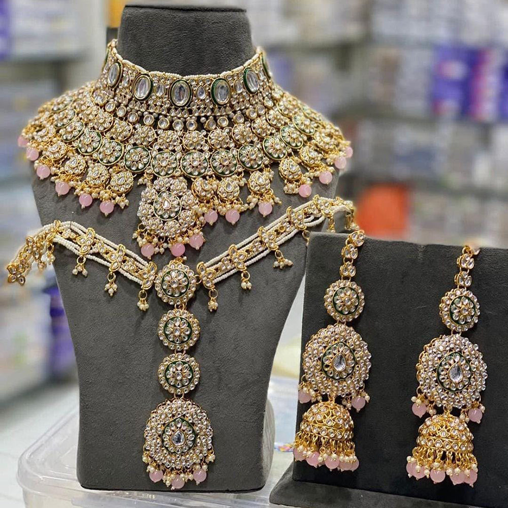 Sai Fashion Designer Kundan And Beads Semi-Bridal Necklace Set