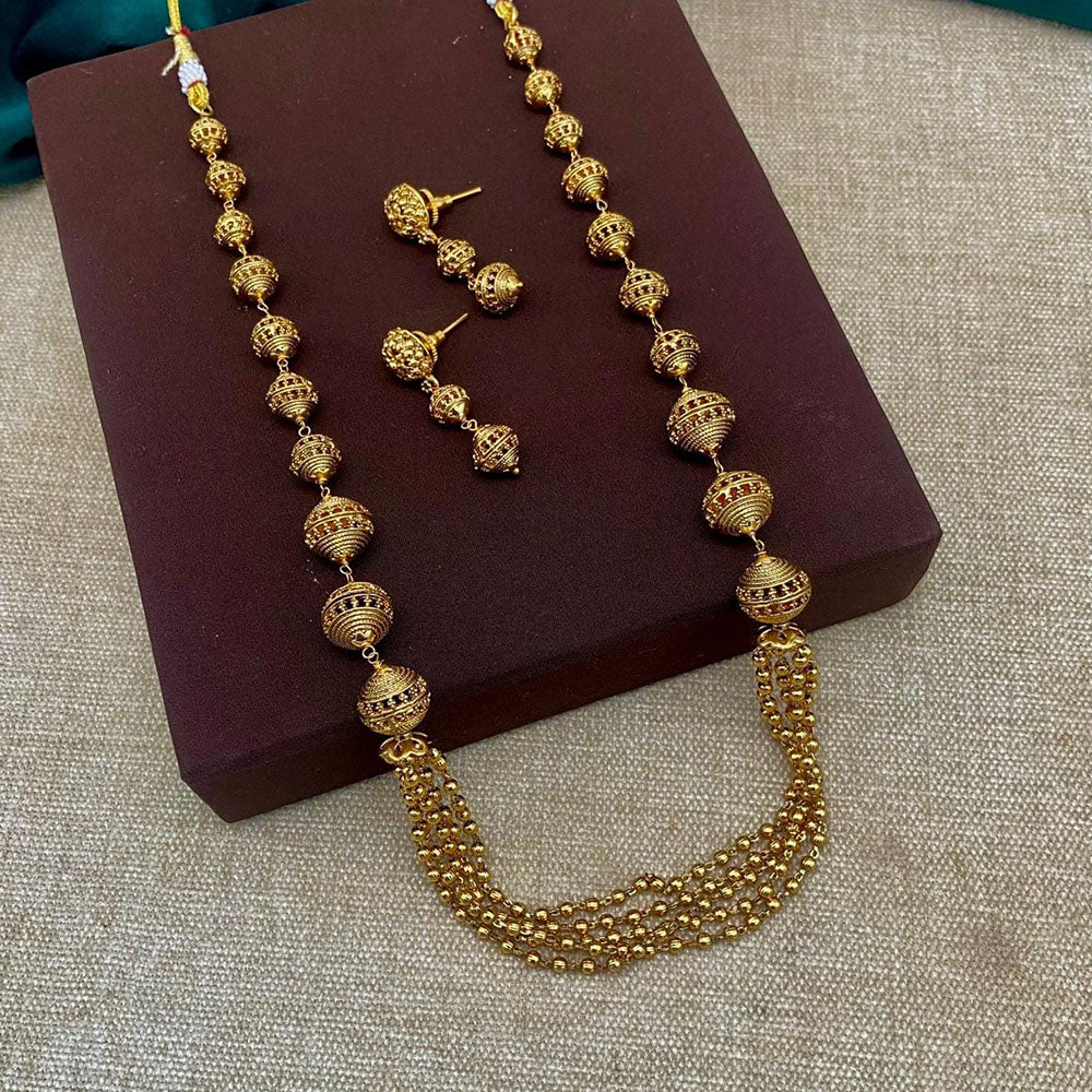 Shagna Gold Plated Long Necklace Set