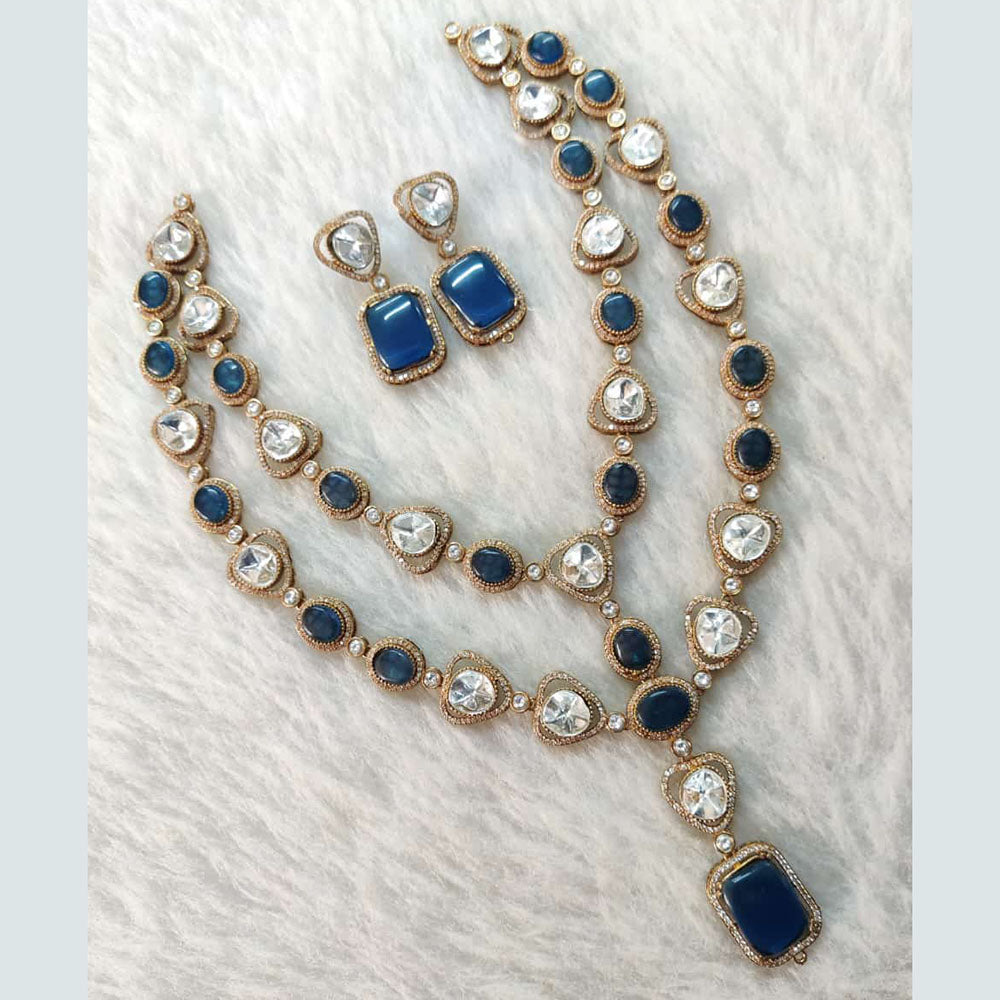 Shagna Gold Plated Polki Kundan Stone Necklace Set