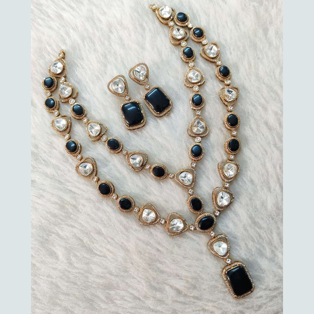 Shagna Gold Plated Polki Kundan Stone Necklace Set